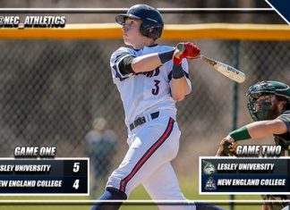 NEC Baseball Splits Home Opener
