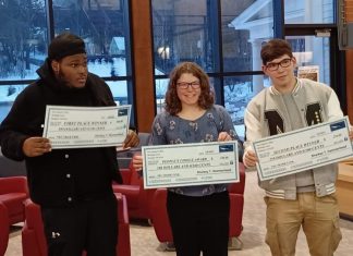 Community Food Business Concept Wins NEC Shark Tank Isaiah Huges, Rebecca Eaton, Joaquin Sanchez