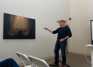Artist Christopher Volpe says work represents battle with climate change