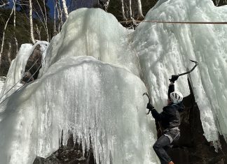NEC students learn ice climbing skills