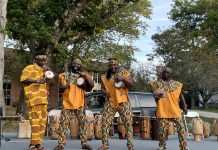 Akwaaba Ensemble band group performs at NEC