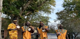 Akwaaba Ensemble band group performs at NEC