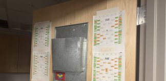 March Madness is here March madness brackets in the athletic training room on March 27, 2026.
