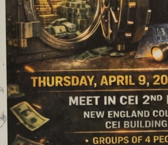 Use of AI for on-campus advertising draws controversy An A.I poster with angry handwriting in the margin.